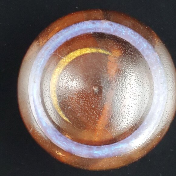 Vintage Wooden Trinket Jewelry Box Round with Inlaid Agate Top Lid - Picture 4 of 12